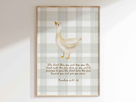 The Blessing for Kids - Numbers 6:24-26 Nursery Goose Wall Art