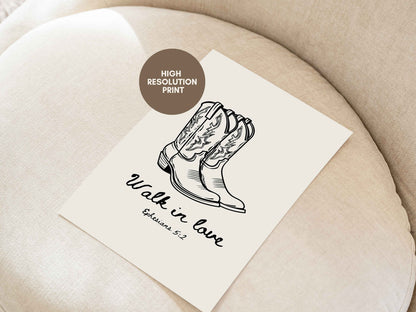 Walk in Love - Ephesians 5:2 Printable Scripture Print