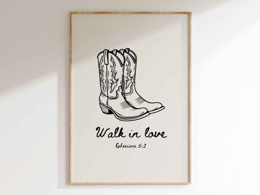 Walk in Love - Ephesians 5:2 Printable Scripture Print